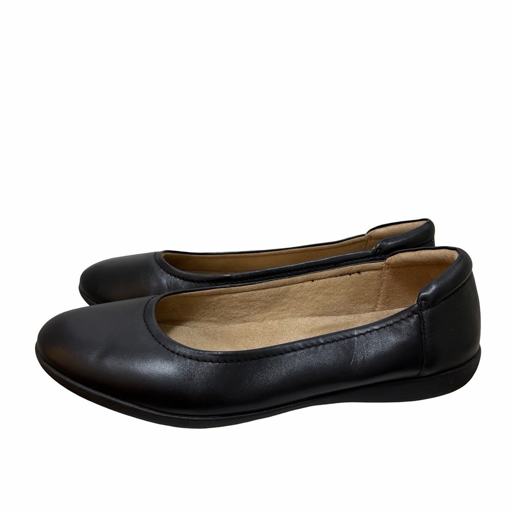 Naturalizer Smooth Leather Flexy Flats Womens US 10 Black Classic Comfort Shoes